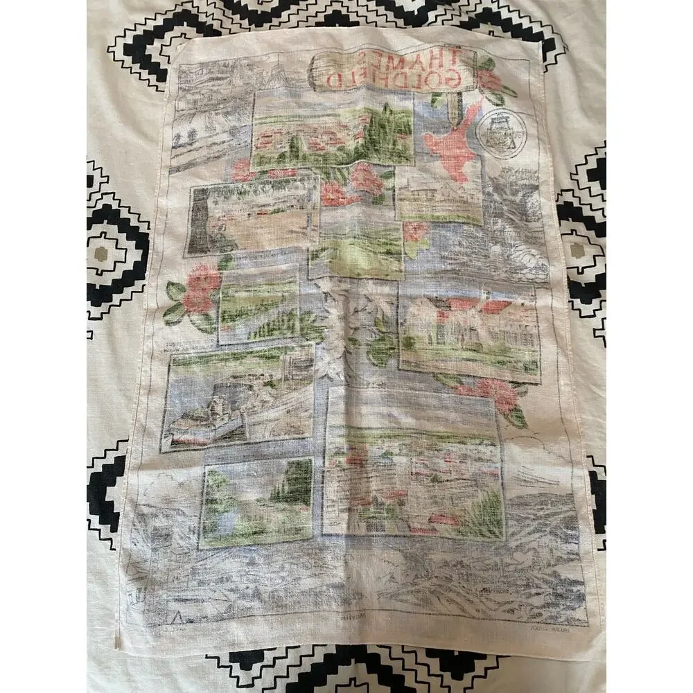 Vintage Thames Goldfield Collectible Kitchen Linen Tea Towel Souvenir